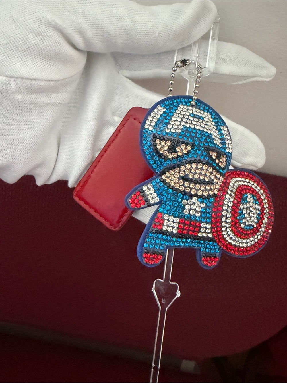 Coach Hangtag with bling Captain America Charm